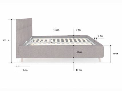 Кровать Сонум Bella Рогожка Мокко 90х200