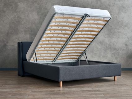 Кровать Сонум Barcelona Рогожка Пепельная (с подъемным механизмом) 140х200