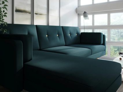 Диван Арско Ингвар угловой трехместный зеленый 