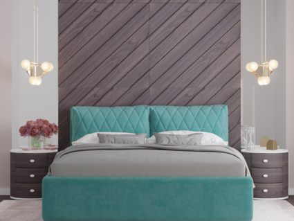 Кровать Nuvola Celeste Velutto 04 (с подъемным механизмом) 200х190