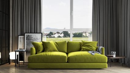 Диван Фиеста Мебель Ибица велюр Vivaldi 15 жёлтый Длина 215 см