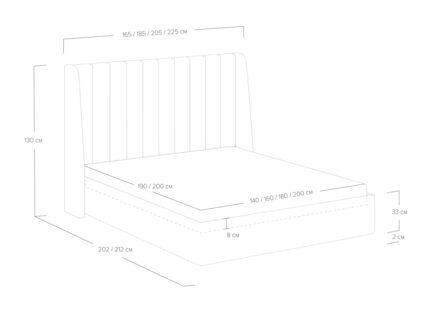 Кровать Сонум Samanta Кашемир голубой 160х200