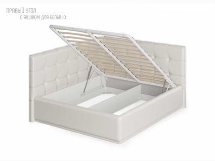 Кровать Nuvola Sabina угловая Velutto 26 (с подъемным механизмом) 160х190