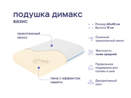 Одеяло Димакс Бамбук всесезонное + подушка Димакс Базис + подушка Димакс Базис Макси 1427