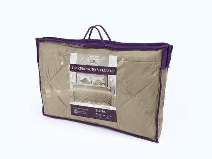 Покрывало Primavelle Velluto серо-бежевое 240х260