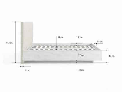 Кровать Сонум Vena Ясмунд + Кашемир Бежевый (с подъемным механизмом) 80х190