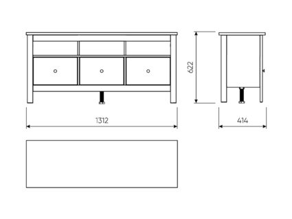 Тумба Гуд Лакк Сага 3 ящика белая/ясень 41х131