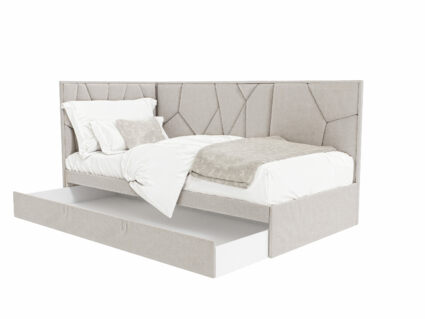 Кровать Beautyson Helga угловая (с ящиком) велюр Formula 392 розовый 332