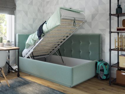 Кровать Nuvola Sabina угловая Velutto 26 (с подъемным механизмом) 160х190