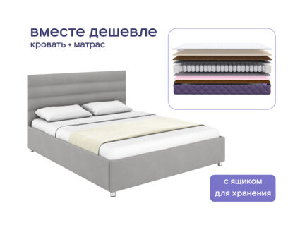 Кровать Димакс Левита с п/м + матрас Базилик Микс 20 медиум массаж 1425