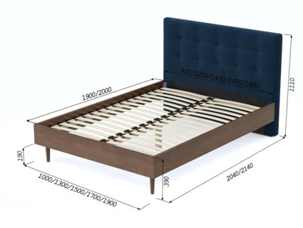 Кровать Арско Альмена Орех/Велюр Grace 13 160х200