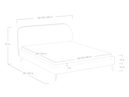 Кровать Сонум Katrin Лаунж Серый 140х190