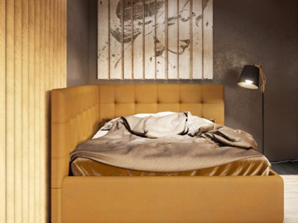 Кровать Nuvola Sabina угловая Velutto 26 (с подъемным механизмом) 160х190