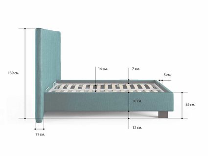 Кровать Сонум Barbara Рогожка Мокко (с подъемным механизмом) 200х190