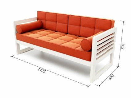 Диван Арско Сега трехместный оранжевый