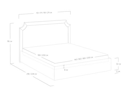 Кровать Сонум Eliot Рогожка Графит (с подъемным механизмом) 160х200