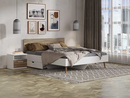 Кровать Сонум Ines Ясень анкор + серый 140х200