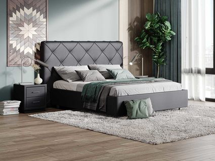 Кровать Сонум Manhattan Экокожа Коричневый (с подъемным механизмом)