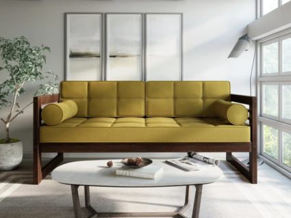 Диван Арско Сега трехместный горчичный