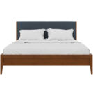 Кровать Rivi Ruby Wood Орех светлый/Рогожка Step 7 120х200