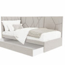 Кровать Beautyson Helga угловая (с ящиком) велюр Formula 392 розовый 80х180